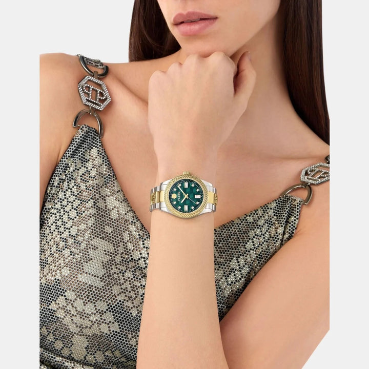 Philipp Plein Queen Women 38mm Automatic Green Dial Multicolour Stainless Steel Bracelet Watch PWCDA0524