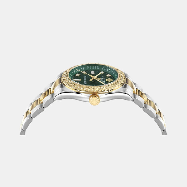 Philipp Plein Queen Women 36mm Quartz Green Dial Two-Tone Stainless Steel Watch PWDAA0421