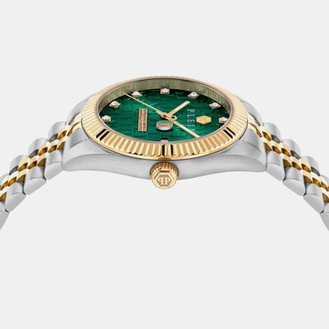 Philipp Plein MFA-NEW SUPERLATIVE Men 40mm Quartz Green Dial Two-Tone Stainless Steel Bracelet Watch PWMFA0325