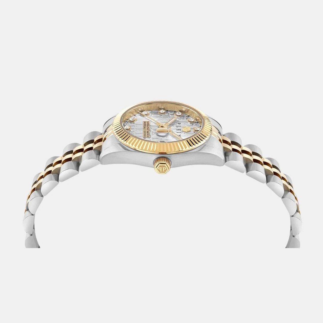 Philipp Plein Date Superlative Women 28mm Quartz Taupe Dial Multicolour Stainless Steel Bracelet Watch PWNFA0425