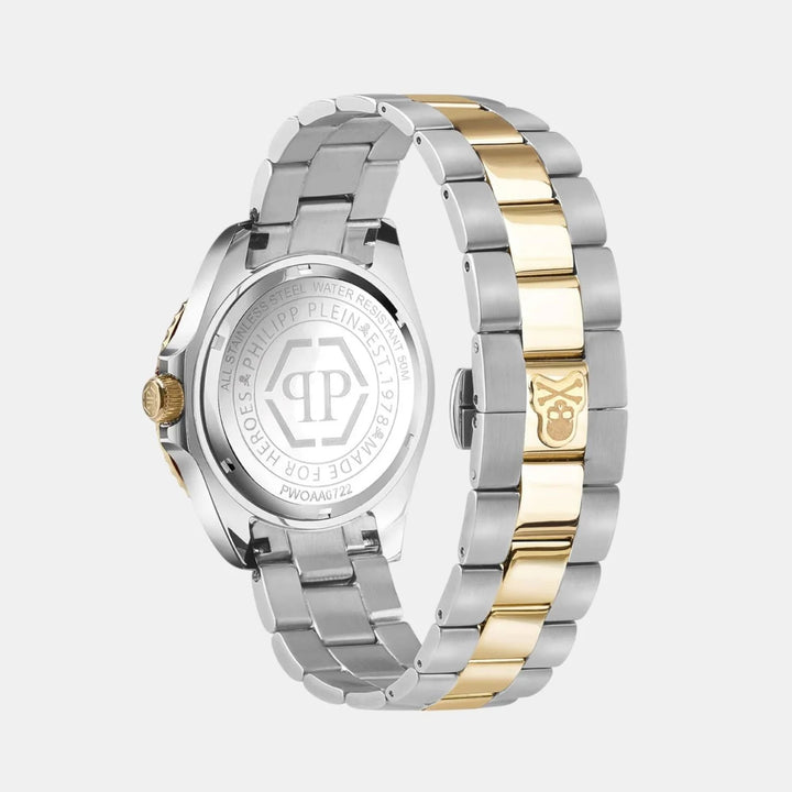 Philipp Plein The Skull Diver Men 44mm Quartz Blue Dial Bicolour Stainless Steel Bracelet Watch PWOAA0722