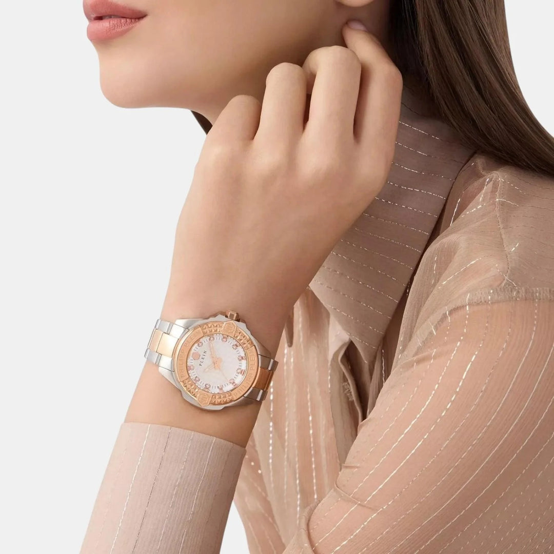 Philipp Plein Plein Majesty Women 38mm Quartz White Dial Silver Stainless Steel Bracelet Watch PWOFA0525