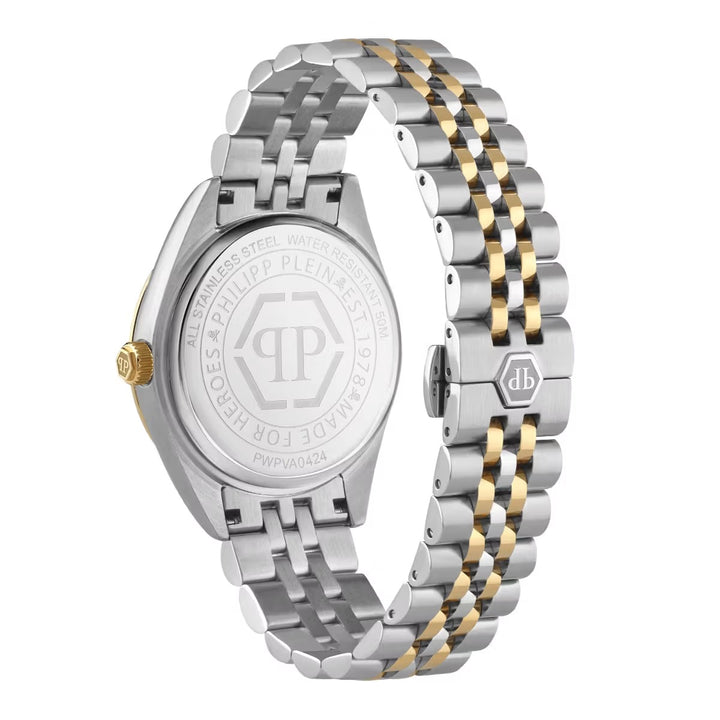 Philipp Plein Date Superlative Men 42mm Quartz Black Dial Silver Stainless Steel Bracelet Watch PWPVA0424