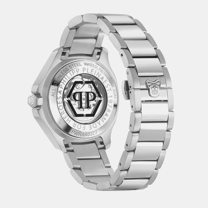 Philipp Plein High-Iconic Men 42mm Automatic Silver Dial Silver Stainless Steel Strap Watch PWRAA0223
