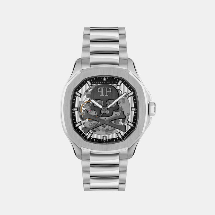 Philipp Plein High-Iconic Men 42mm Automatic Silver Dial Silver Stainless Steel Strap Watch PWRAA0223