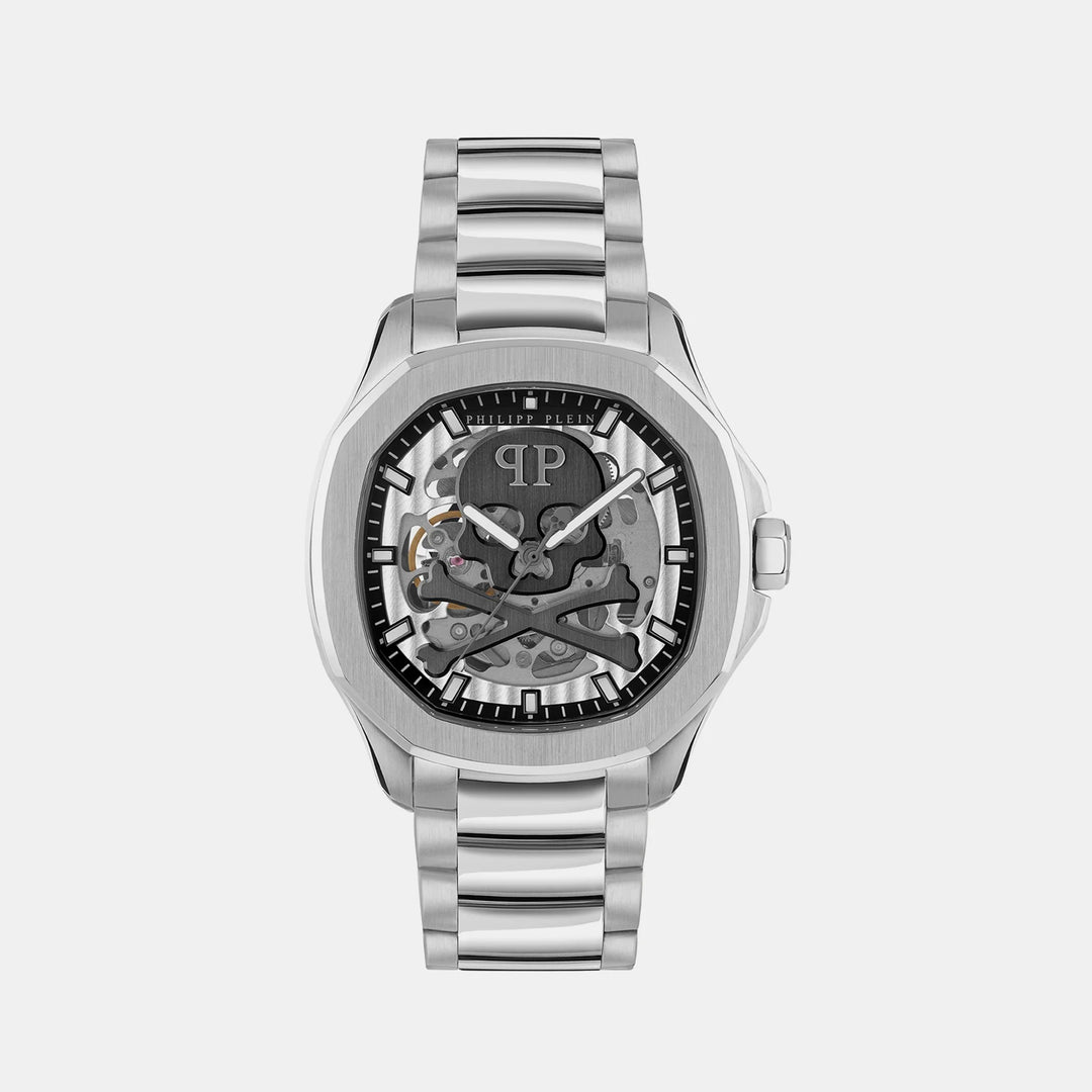 Philipp Plein High-Iconic Men 42mm Automatic Silver Dial Silver Stainless Steel Strap Watch PWRAA0223