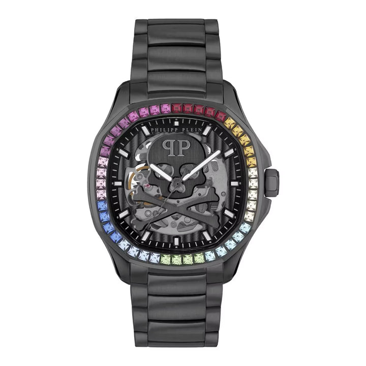 Philipp Plein High-Iconic Men 42mm Automatic Black Dial Black Stainless Steel Strap Watch PWRAA0823