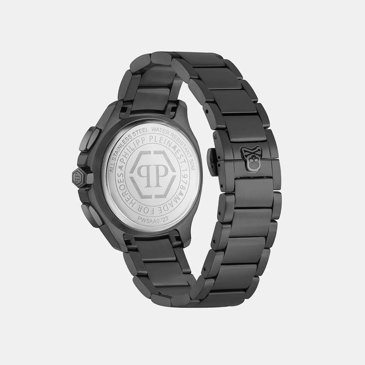 Philipp Plein High-Iconic Men 44mm Quartz Black Dial Black Stainless Steel Strap Chronograph Watch PWSAA0723