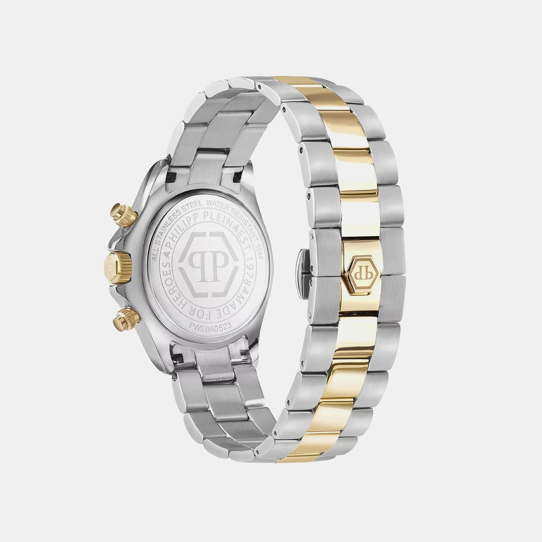 Philipp Plein Nobile Lady Women 38mm Quartz Silver Dial Silver Stainless Steel Strap Chronograph Watch PWSBA0523