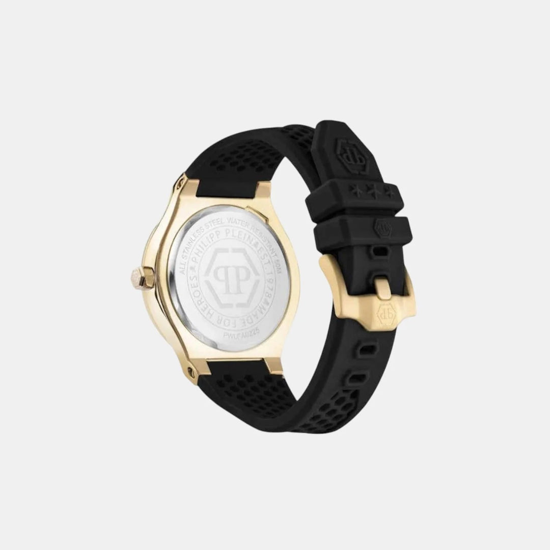 Philipp Plein Plein Underdog Men 44mm Quartz Black Dial Black Silicone Strap Watch PWUFA0225