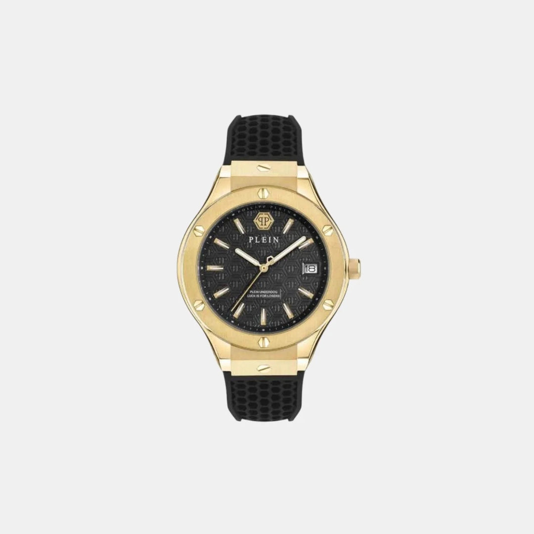 Philipp Plein Plein Underdog Men 44mm Quartz Black Dial Black Silicone Strap Watch PWUFA0225