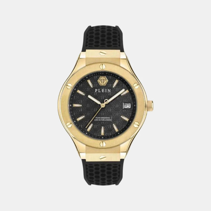 Philipp Plein Plein Underdog Men 44mm Quartz Black Dial Black Silicone Strap Watch PWUFA0225