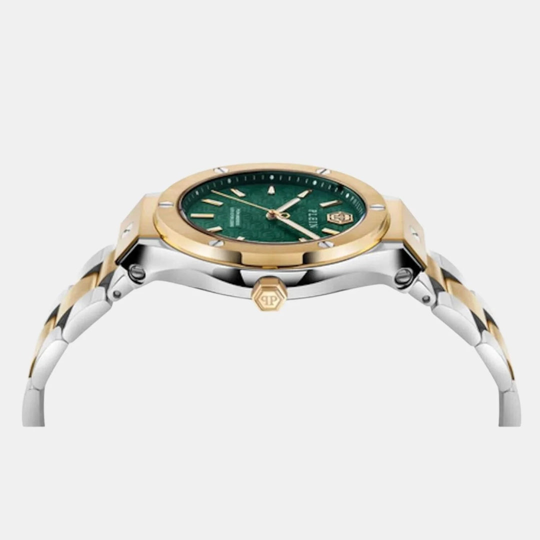 Philipp Plein Plein Underdog Men 44mm Quartz Green Dial Two-Tone Stainless Steel Strap Watch PWUFA0525