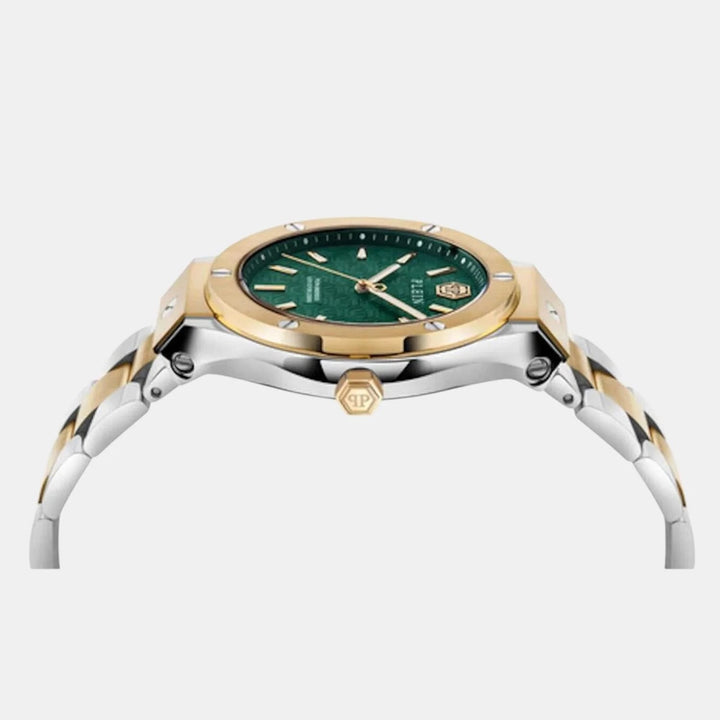 Philipp Plein Plein Underdog Men 44mm Quartz Green Dial Two-Tone Stainless Steel Strap Watch PWUFA0525