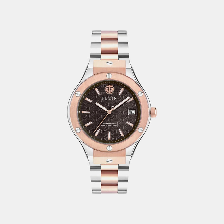 Philipp Plein Plein Underdog Men 44mm Quartz Brown Dial Two-Tone Stainless Steel Strap Watch PWUFA0725