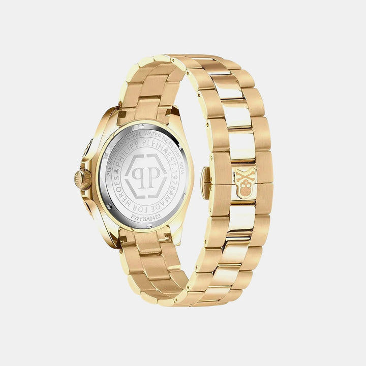 Philipp Plein GMT-I Challenger Men 44mm Quartz Gold Dial Gold Metal Strap Watch PWYBA0423