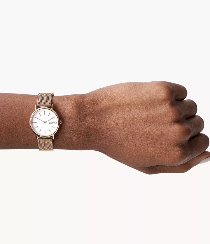 Skagen SKW2694 Signatur Lille Slim Rose Gold-Tone Steel Mesh Women&