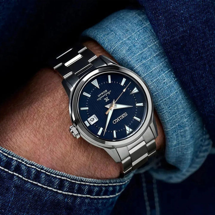 SEIKO PROSPEX ALPINIST AUTOMATIC WATCH – 38MM BLUE BROWN DIAL LEATHER STRAP