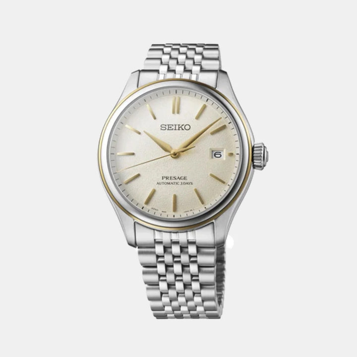 SEIKO PRESAGE CLASSIC SERIES DELICATE CREAM SILK AUTOMATIC WATCH – 40.2MM CHAMPAGNE DIAL STEEL BRACELET