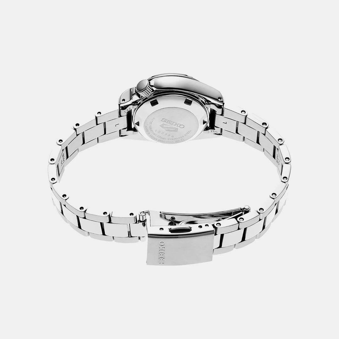 SEIKO 5 SPORTS COMPACT AUTOMATIC LADIES WATCH – 28MM BLUE DIAL STEEL BRACELET