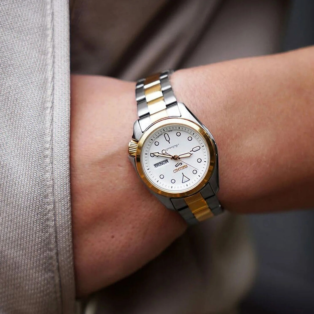 SEIKO 5 SPORTS LADIES AUTOMATIC WATCH – 28MM STEEL BRACELET