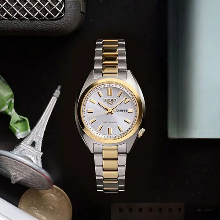 SEIKO 5 SPORTS LADIES AUTOMATIC WATCH – 28MM STEEL BRACELET