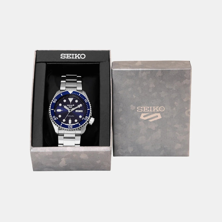 SEIKO 5 SPORTS AUTOMATIC WATCH – 42.5MM ORANGE DIAL STEEL BRACELET