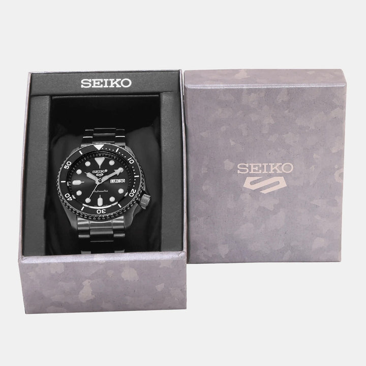 SEIKO 5 SPORTS AUTOMATIC WATCH BLACK – 42.5MM STEEL BRACELET