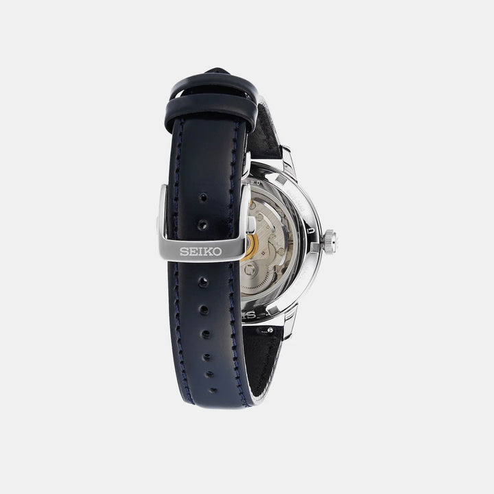 SEIKO PRESAGE COCKTAIL TIME MANHATTAN AUTOMATIC WATCH – 38.5MM NAVY BLUE DIAL BLACK LEATHER STRAP