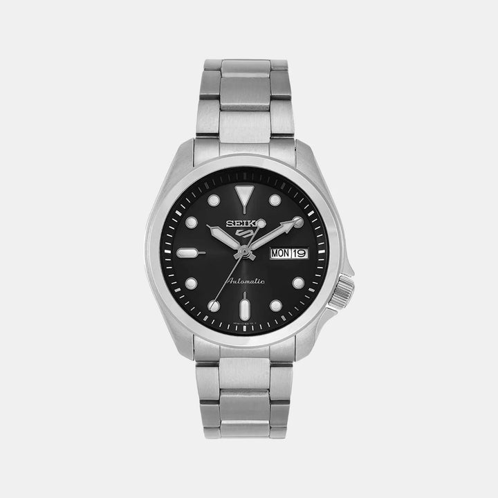 SEIKO 5 SPORTS SOLID BOY AUTOMATIC WATCH – 40MM BLACK DIAL STEEL BRACELET