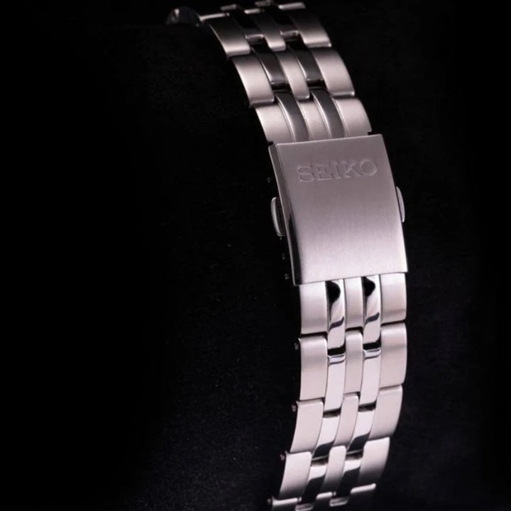 SEIKO AUTOMATIC WATCH – 41.2MM GREEN SUNRAY DIAL STEEL BRACELET