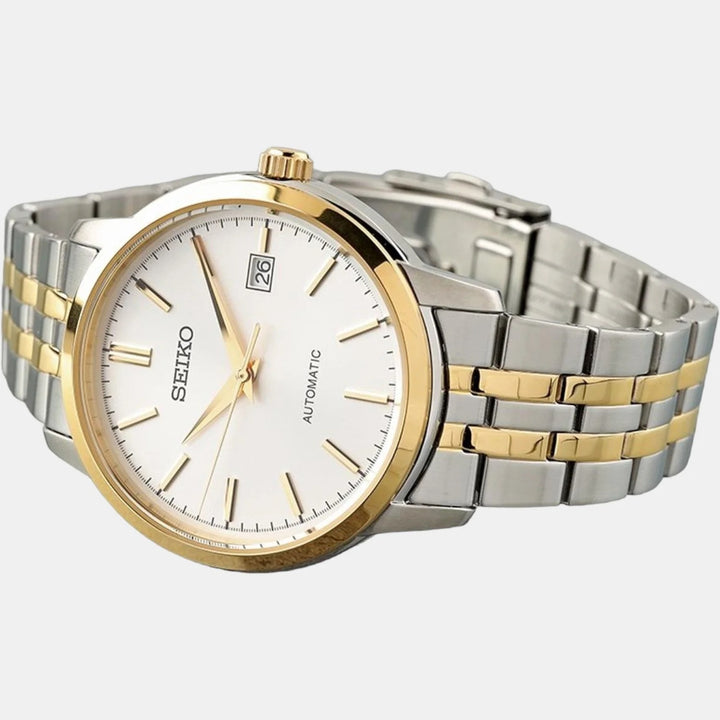 SEIKO AUTOMATIC DRESS WATCH – 41.2MM WHITE DIAL TWO-TONE STEEL BRACELET