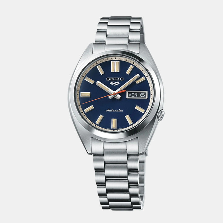 SEIKO 5 SPORTS SNXS COMPACT AUTOMATIC WATCH – 37.4MM BLUE DIAL STEEL BRACELET