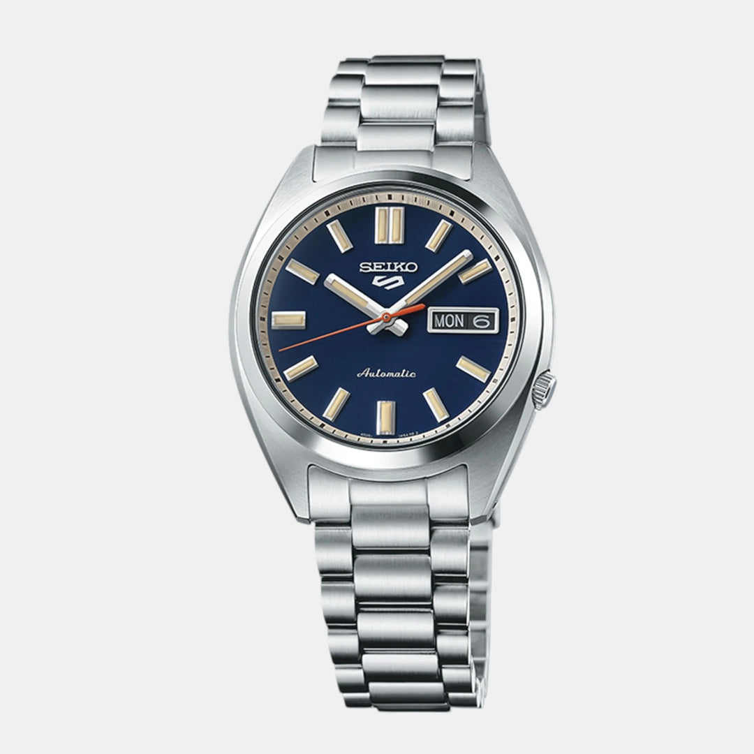 SEIKO 5 SPORTS SNXS COMPACT AUTOMATIC WATCH – 37.4MM BLUE DIAL STEEL BRACELET