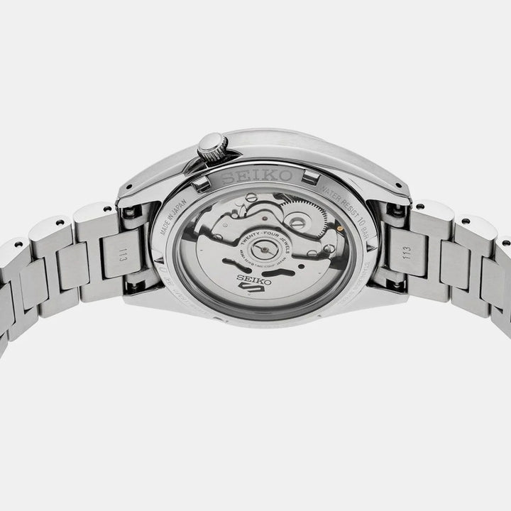 SEIKO 5 SPORTS SNXS COMPACT AUTOMATIC WATCH – 37.4MM IVORY DIAL STEEL BRACELET
