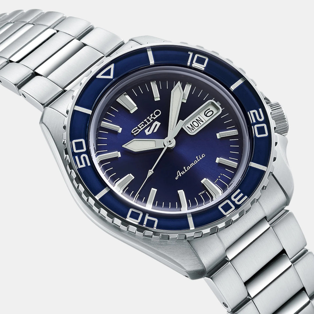 SEIKO 5 SPORTS SKX AUTOMATIC WATCH – 42.5MM BLUE SUNRAY DIAL ROTATING BEZEL STEEL BRACELET