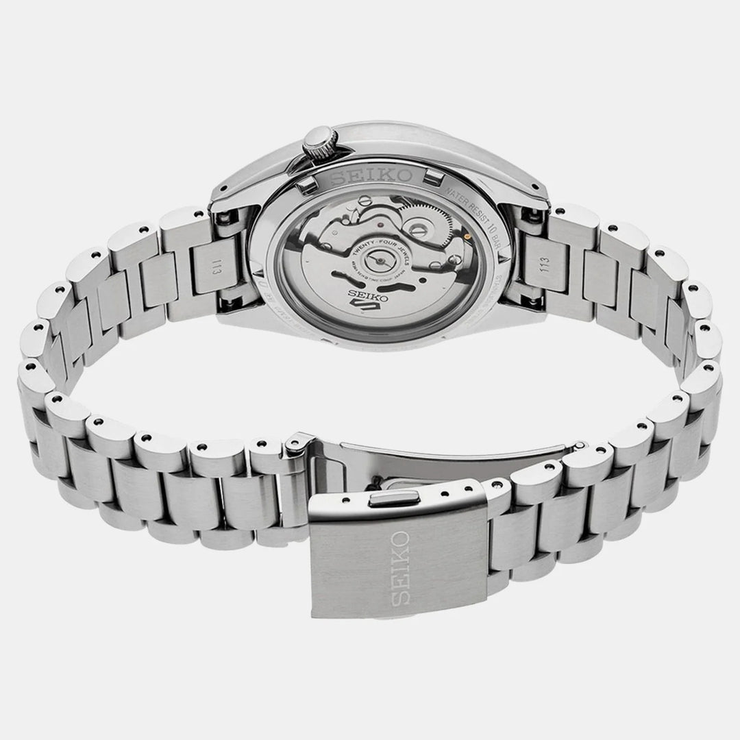 SEIKO 5 SPORTS SNXS AUTOMATIC WATCH – 37.4MM BLUE SUNRAY DIAL GOLD-TONE HANDS STEEL BRACELET