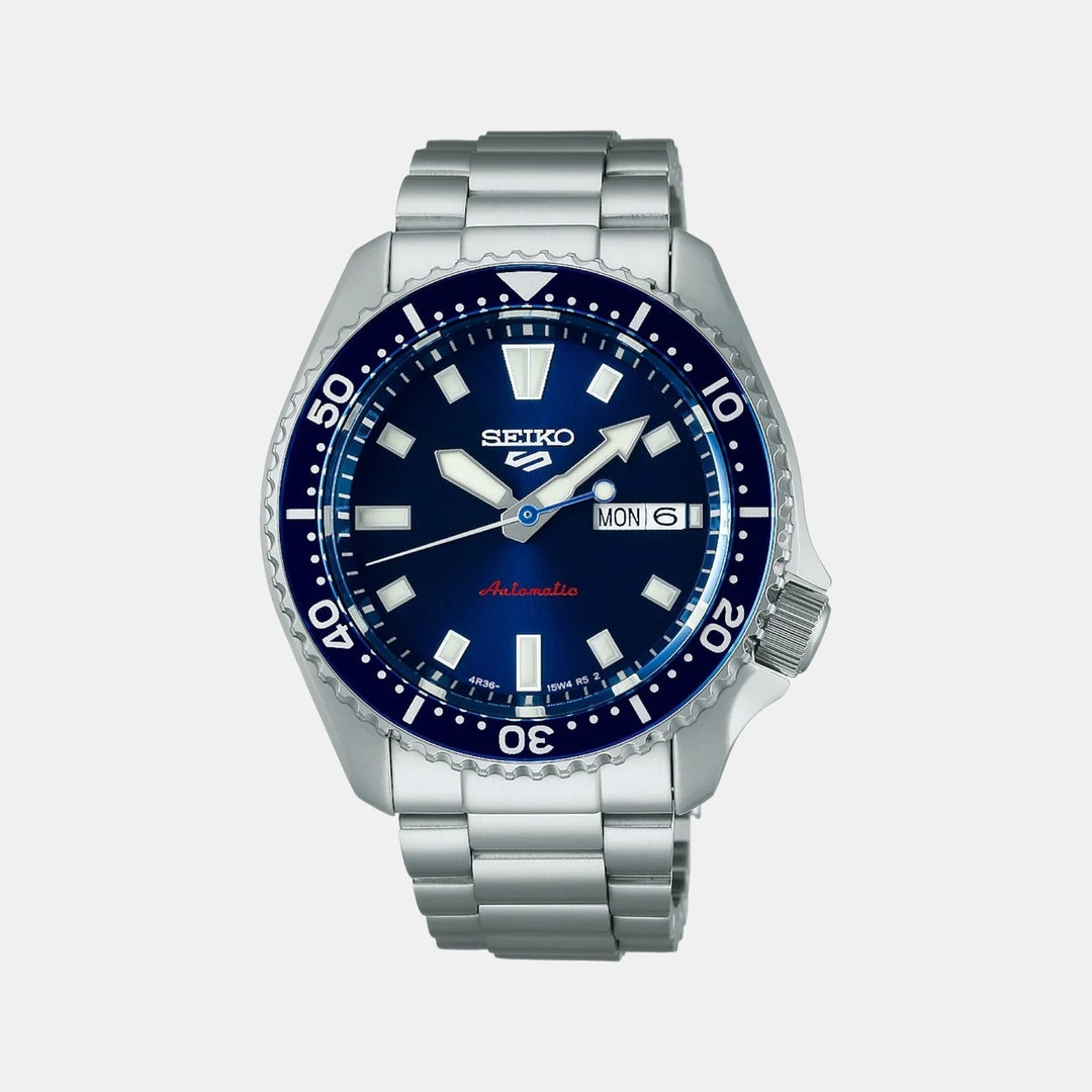 SEIKO 5 SPORTS SKX AUTOMATIC WATCH – 42.5MM BLUE SUNRAY DIAL ROTATING BEZEL STEEL BRACELET