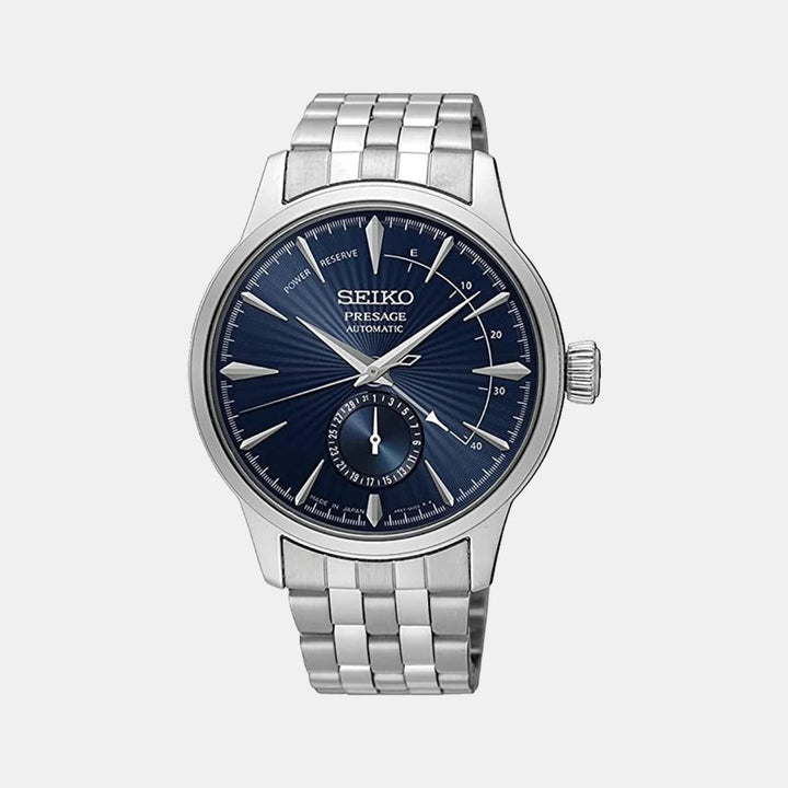 SEIKO PRESAGE COCKTAIL TIME BLUE MOON AUTOMATIC WATCH – 40.5MM BLUE SUNRAY DIAL POWER RESERVE STEEL BRACELET