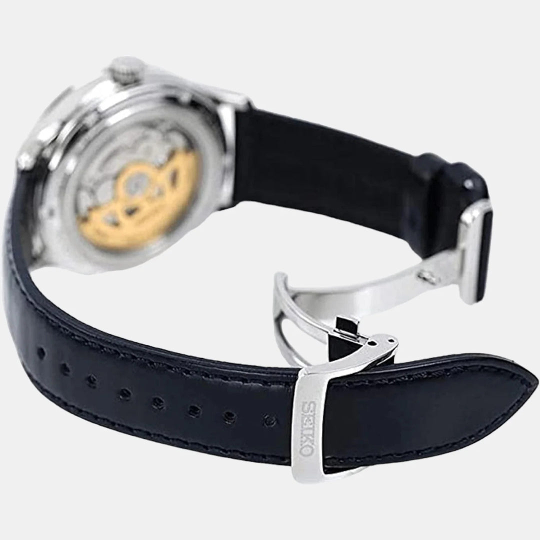 SEIKO PRESAGE ZEN GARDEN SAKURA BY NIGHT OPEN HEART AUTOMATIC WATCH – 41.8MM BLUE DIAL SAPPHIRE CRYSTAL LEATHER STRAP