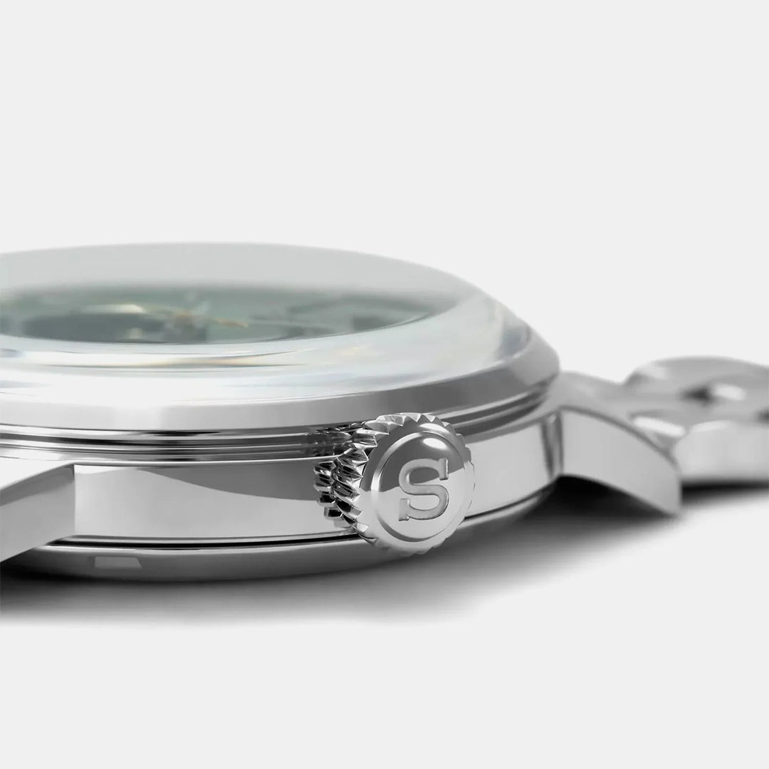 SEIKO PRESAGE COCKTAIL TIME GRASSHOPPER OPEN HEART AUTOMATIC WATCH – 40.5MM GREEN DIAL STEEL BRACELET