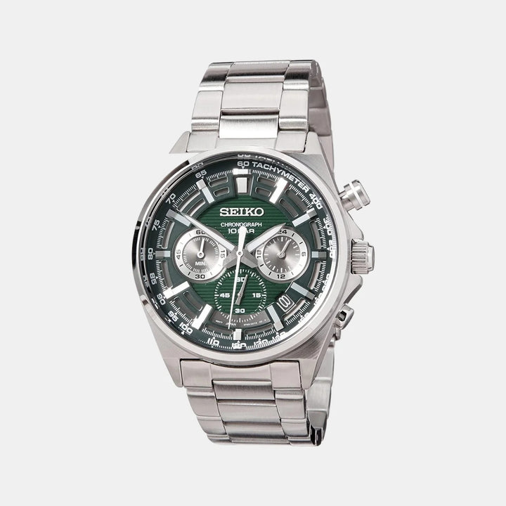 SEIKO DISCOVER MORE CHRONOGRAPH QUARTZ WATCH – 41MM GREEN MULTI-LAYER DIAL STEEL BRACELET