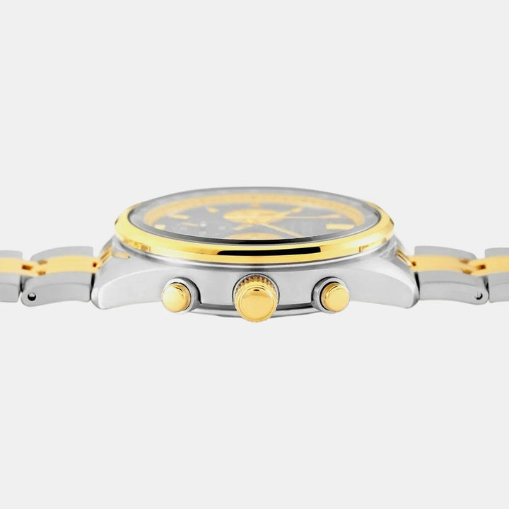 SEIKO TWO-TONE CHRONOGRAPH QUARTZ WATCH – 41.5MM BLACK DIAL GOLD ACCENTS TWO-TONE STEEL BRACELET