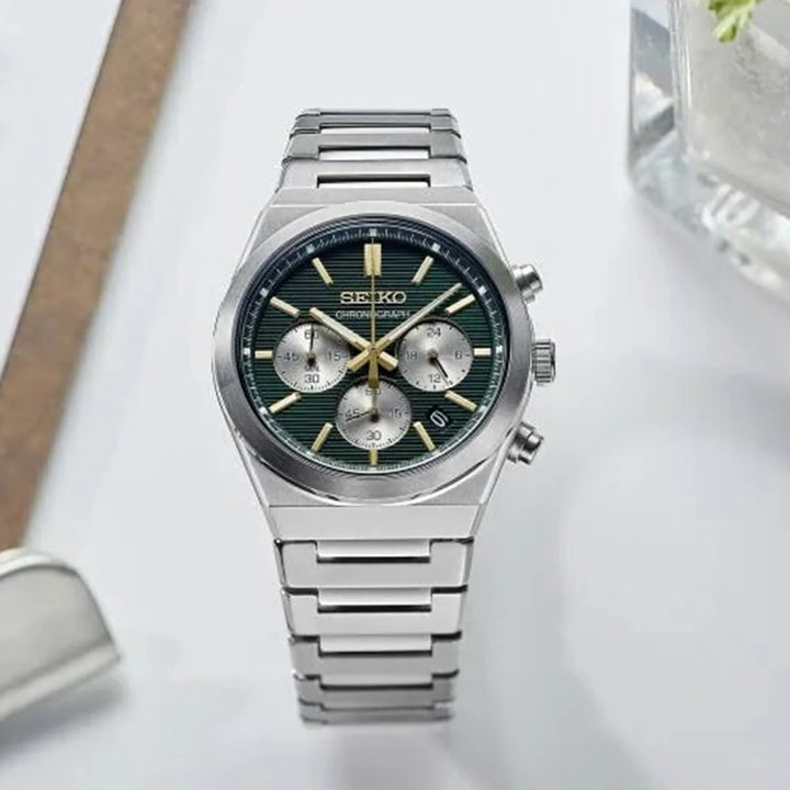 SEIKO CONCEPTUAL CHRONOGRAPH QUARTZ WATCH – 40MM GREEN DIAL SAPPHIRE CRYSTAL STEEL BRACELET