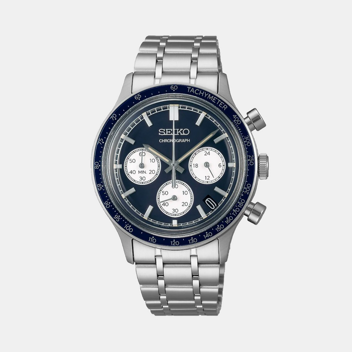 SEIKO CONCEPTUAL CHRONOGRAPH QUARTZ WATCH – 38.7MM BLUE DIAL STEEL BRACELET