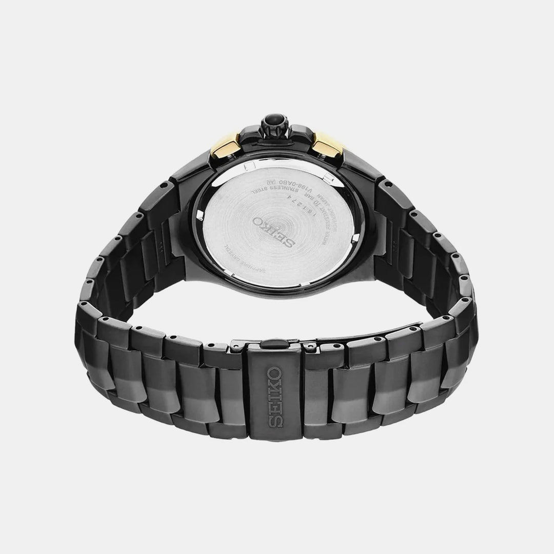 SEIKO COUTURA PERPETUAL SOLAR CHRONOGRAPH WATCH – 44MM BLACK DIAL DIAMOND MARKERS SAPPHIRE CRYSTAL BLACK PVD STEEL BRACELET