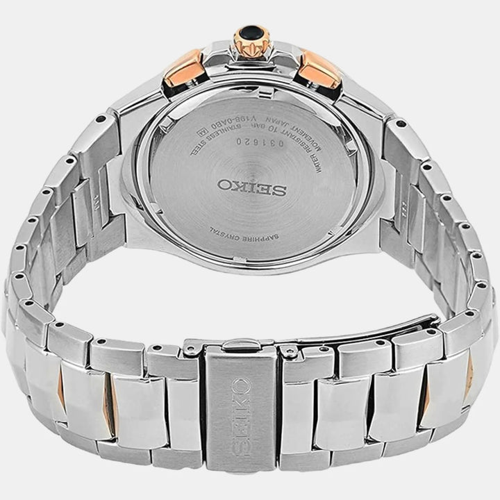 SEIKO COUTURA PERPETUAL SOLAR CHRONOGRAPH WATCH – 44MM GREY SUNRAY DIAL SAPPHIRE CRYSTAL ROSE GOLD TONE STEEL BRACELET