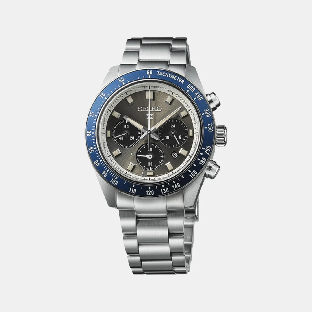 SEIKO PROSPEX SPEEDTIMER GRAND TOURING SOLAR CHRONOGRAPH WATCH – 41.4MM GREY DIAL SAPPHIRE CRYSTAL STEEL BRACELET