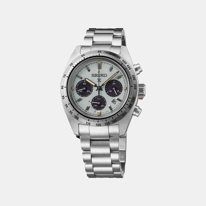 SEIKO PROSPEX SPEEDTIMER YOUNGTIMER SOLAR CHRONOGRAPH WATCH – 39MM MINT GREEN DIAL SAPPHIRE CRYSTAL STEEL BRACELET