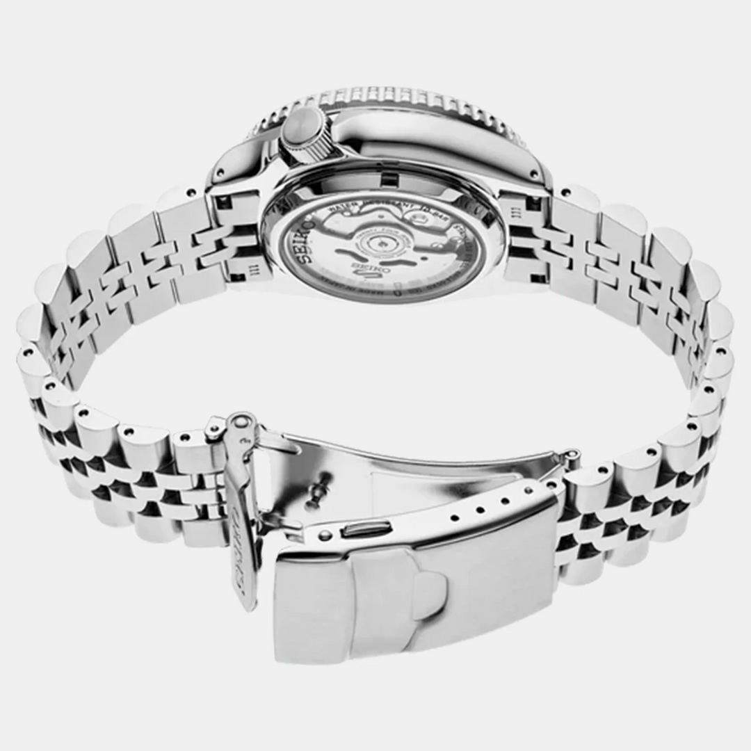 SEIKO 5 SPORTS SKX SPORTS STYLE GMT AUTOMATIC WATCH – 42.5MM SILVER WHITE DIAL BLUE GMT HAND JUBILEE BRACELET